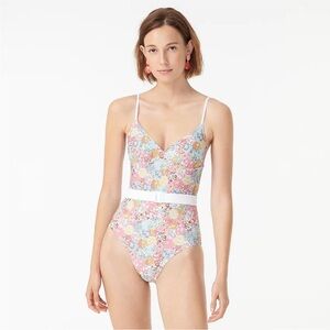 J Crew Belted one-piece in Liberty® Patchwork Dream Floral